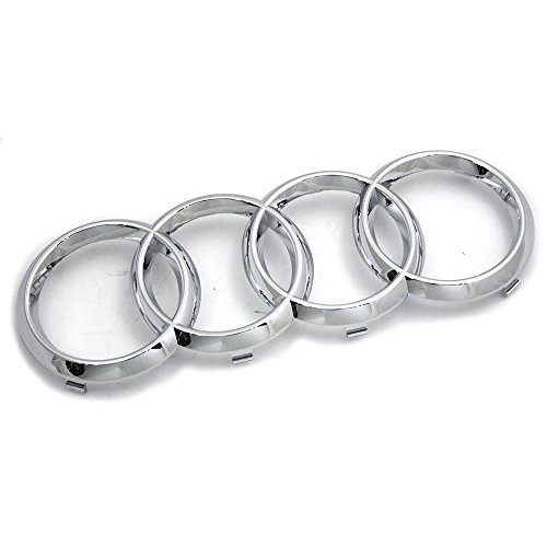 8T0853605 - Logotipo original de Audi para parrilla del radiador, anillos con el emblema de Audi, para exterior, cromados, para A3, A4, A5