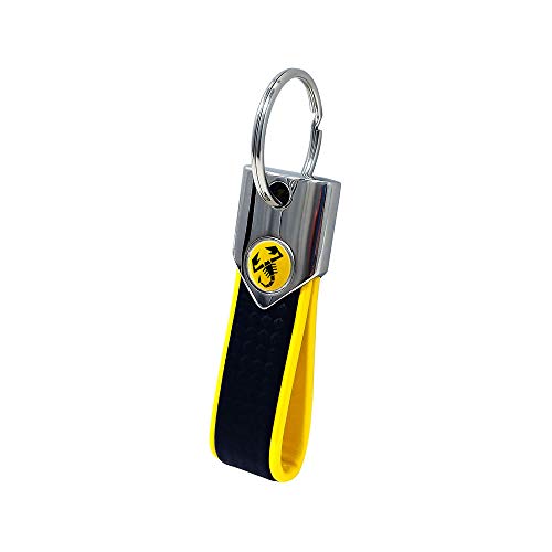 Abarth 21778 21771 Llavero Oficial Carbono, Escorpión Amarillo