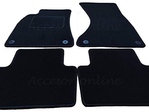 Accesorionline Alfombrillas para Audi A5 I (2007-2016) Sportback Coupe Cabrio - A Medida con talonera Alfombras esterillas 8T (A5 I Sportback (2008-2016))