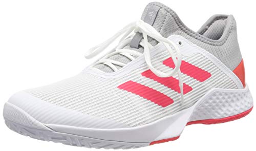 adidas Adizero Club, Zapatillas de Tenis Hombre, Gris (Light Granite/Shock Red/FTWR White Light Granite/Shock Red/FTWR White), 39 EU