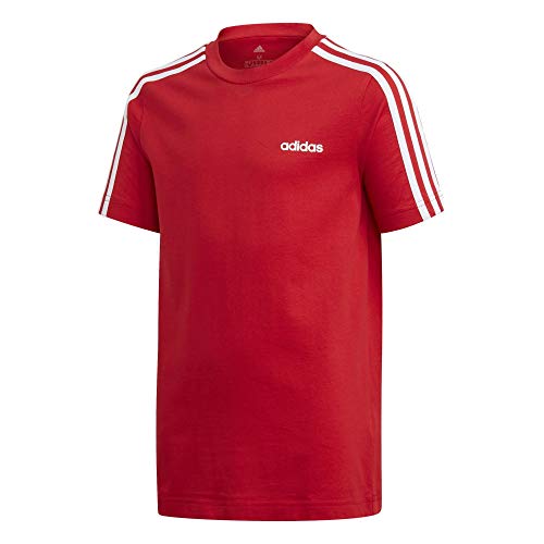 adidas Essentials 3 Stripes - Camiseta para niño rojo/blanco 128 cm