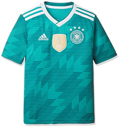 adidas Germany Away Replica Jersey Camiseta Cuello de Pico Manga Corta Poliéster - Camisas y Camisetas (Camiseta, Niños, Masculino, Verde, Blanco, Estampado, Baby (Height))