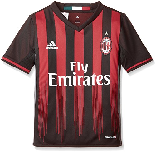 adidas H JSY Y Camiseta 1ª Equipación AC Milán 2015/16, Niños, Negro/Rojo, 11-12 años adidas H JSY Y Camiseta 1ª Equipación AC Milán 2015/16, Niños, Negro/Rojo, 11-12 años