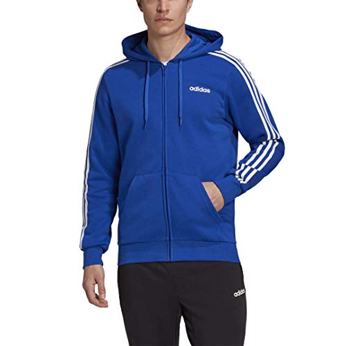 adidas Male Essentials 3-Stripes Full-Zip Fleece, Team Royal Blue/White , 4XL