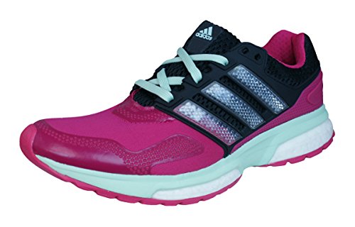 adidas Response Boost 2 Techfit W - Zapatillas de Running para Mujer, Color Rosa/Negro/Verde, Talla 36