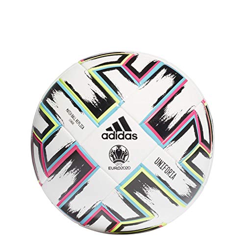 adidas UNIFO LGE XMS Balón de Fútbol, Men's, White/Black/Signal Green/Bright Cyan, 5