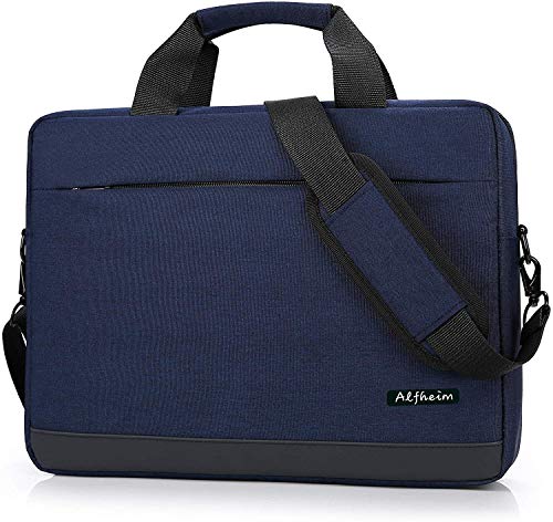 Alfheim - Bolsas para Mensajero y Bandolera para computadora portátil para Hombres y Mujeres,Bolso Tipo maletín Apto para computadora portátil de 14 Pulgadas, para Estudiantes/Negocios/Viajes(Azul)