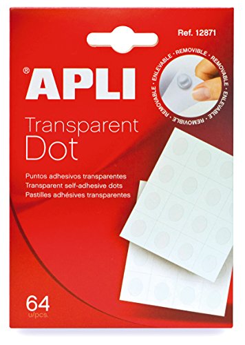 APLI 12871 - Pack de 64 puntos adhesivos doble cara removibles