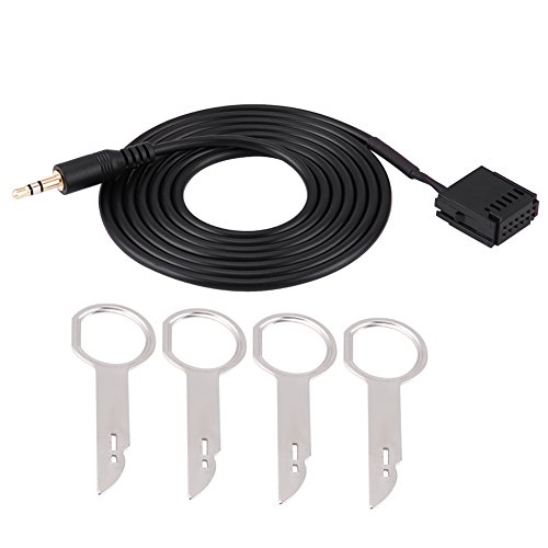 AUX Cable/Auxiliar de Audio para Automóvil Adaptador de Cable Auxiliar para 6000CD Mondeo Fiesta con Llaves de Herramienta de Extracción de CD AUX Cable/Auxiliar de Audio para Automóvil Adaptador de Cable Auxiliar para 6000CD Mondeo Fiesta con Llaves de Herramienta de Extracción de CD