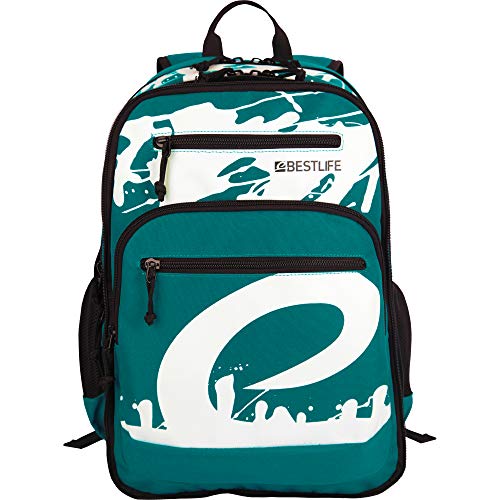 BESTLIFE Mochila Unisex „MERX“ Mochila Escolar, para el Tiempo Libre con Compartimento para el portátil hasta 15,6 Pulgadas (39,6 cm), Turquesa/Blanco BESTLIFE Mochila Unisex „MERX“ Mochila Escolar, para el Tiempo Libre con Compartimento para el portátil hasta 15,6 Pulgadas (39,6 cm), Turquesa/Blanco