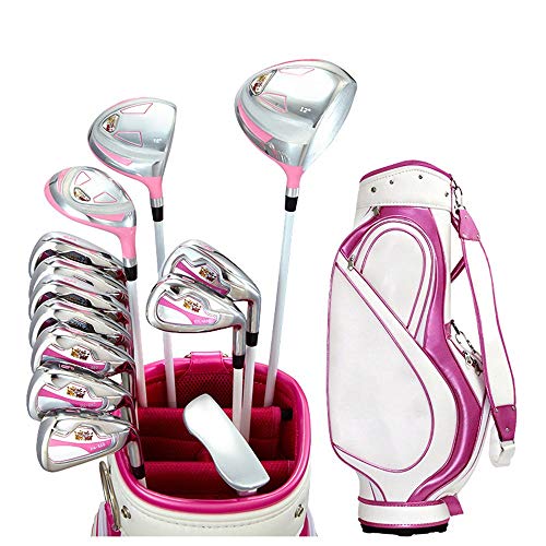 Carrito de Golf Bolsa Juego de combinación de Golf para duchas de Mano Derecha para Mujer del Club de Golf Rosa Resistente y Duradero Material Resistente al Agua y el Bolsillo de tintorería