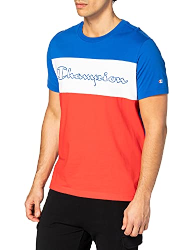 Champion Seasonal 90's Block Crewneck T-Shirt Camiseta, Blue/Red/White, XXL para Hombre