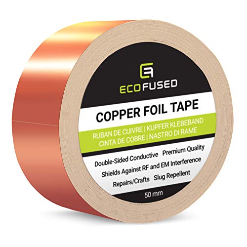 Cinta Adhesiva de Primera Calidad de Cobre - Conducto de Doble Cara - 2 Pulgadas (50mm) - Blindaje emi y RF, Circuitos de Papel, Reparaciones eléctricas, Conexión a Tierra, Repelente de babosas Cinta Adhesiva de Primera Calidad de Cobre - Conducto de Doble Cara - 2 Pulgadas (50mm) - Blindaje emi y RF, Circuitos de Papel, Reparaciones eléctricas, Conexión a Tierra, Repelente de babosas