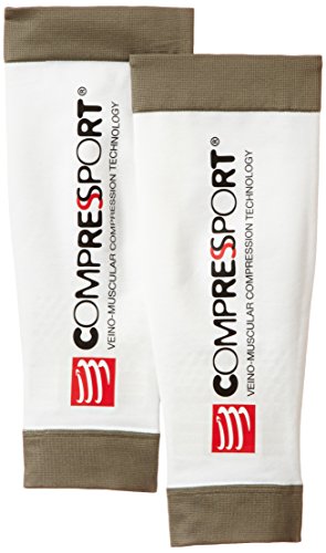 Compress Sport Compression - Calentadores de piernas de runinng para hombre, color blanco, talla XL