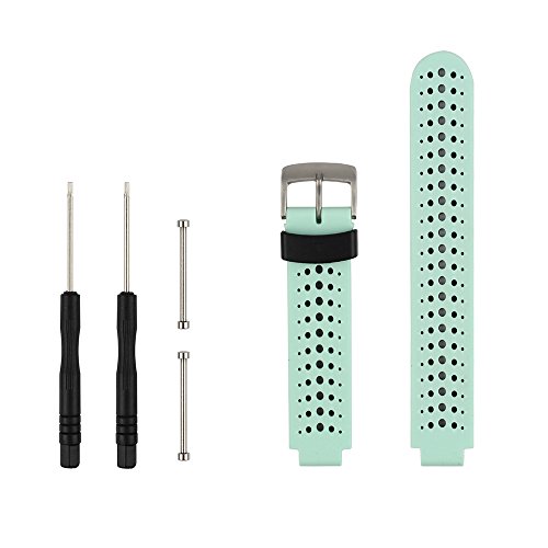Correa de reloj de silicona suave para Garmin Forerunner 235 de Fit-power, repuesto ideal para Garmin Forerunner 235, 220, 230, 620, 630 y 735, Mint Green&Black Correa de reloj de silicona suave para Garmin Forerunner 235 de Fit-power, repuesto ideal para Garmin Forerunner 235, 220, 230, 620, 630 y 735, Mint Green&Black