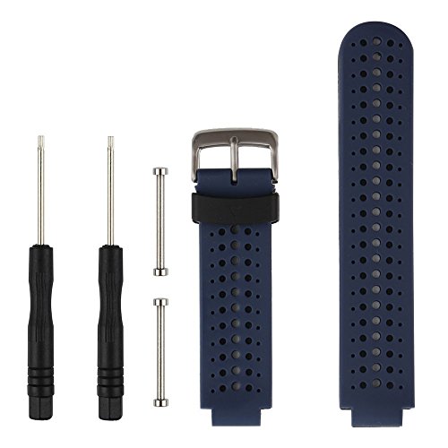 Correa de reloj de silicona suave para Garmin Forerunner 235 de Fit-power, repuesto ideal para Garmin Forerunner 235, 220, 230, 620, 630 y 735, Navy Blue&Black Correa de reloj de silicona suave para Garmin Forerunner 235 de Fit-power, repuesto ideal para Garmin Forerunner 235, 220, 230, 620, 630 y 735, Navy Blue&Black