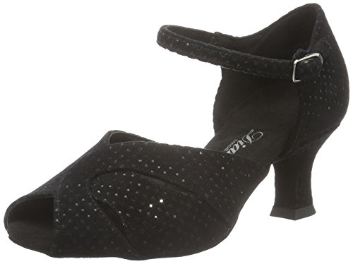 Diamant Damen Tanzschuhe 011-064-156, Zapatos de Tacón Mujer, Negro (Black Waterproof), 40