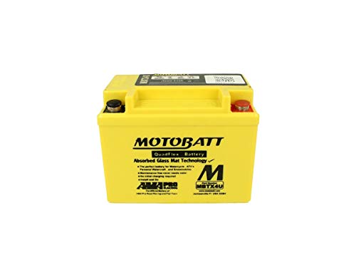 E06029 - Batería precargada Motobatt MBTX4U Adly ATV 50 12 V 4_7 Ah 114 x 70 x 87 mm, ácido