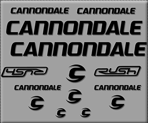 Ecoshirt HC-LSPK-DLSV Pegatinas Cannondale Rush R307 Stickers Aufkleber Decals Autocollants Adesivi, Negro