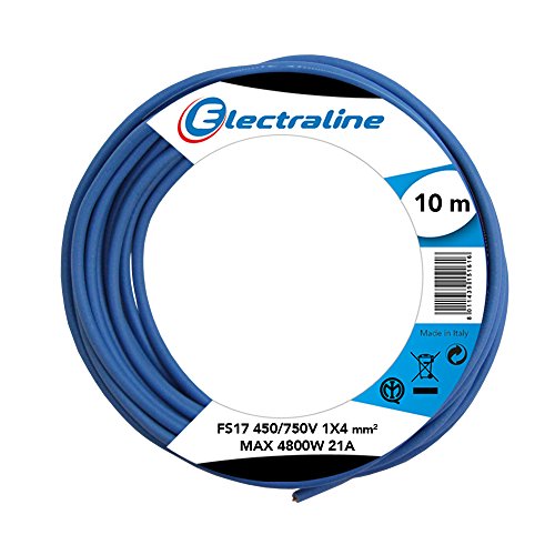 Electraline 13231 Cable unipolar FS17, sección 1 x 4 mm², Azul, 10 m Electraline 13231 Cable unipolar FS17, sección 1 x 4 mm², Azul, 10 m