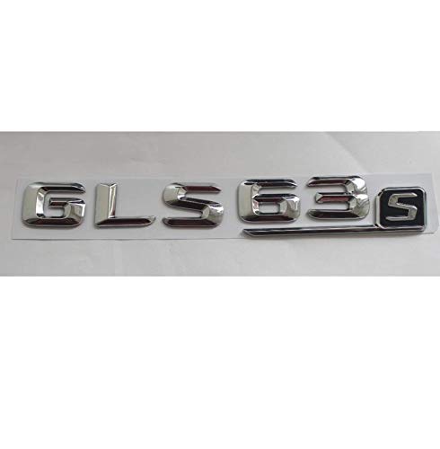 Emblema adhesivo cromado ABS GLS63s para Mercedes Benz GLS Clase GLS63 S AMG (GLS63S, plateado brillante)