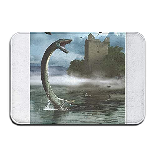 Felpudo antideslizante de poliéster para puerta de Loch Ness Monster de 60 x 40 cm