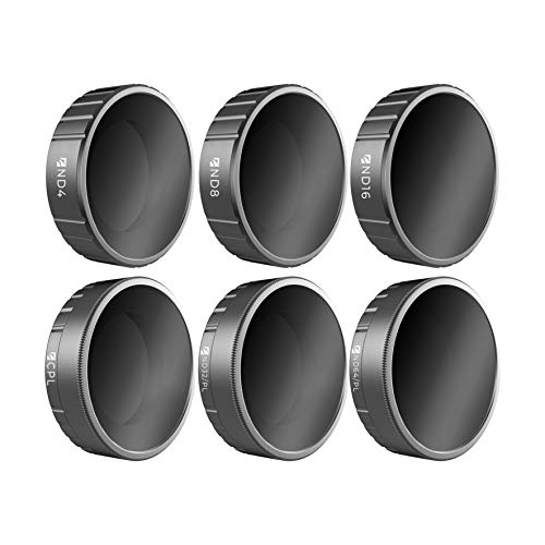 Freewell Budget Kit–E Series - 6Pack ND4, ND8, ND16, CPL, ND32/PL, ND64/PL Filtros Lentes Cámara Compatibles con Osmo Action Camera