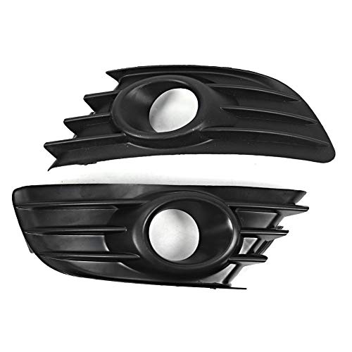 Gorgeri la luz de niebla Grille, ABS par de ajustes del tope delantero de la luz de niebla Grille ajuste del color Negro para C4 2004-2008 (Negro)