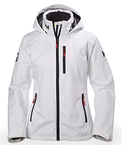 Helly Hansen W Crew Hooded Midlayer Chaqueta Impermeable, Cortavientos y Transpirable, con Capucha, Mujer, Blanco, L