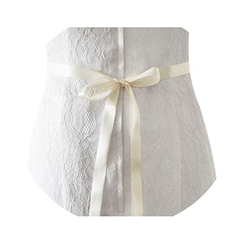 hotmoment-uk Cinturón de boda para mujer, con cristales de estrás, para novia, color plateado Marfil Talla única