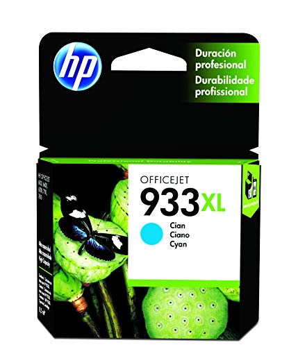 HP 933XL CN054AE, Cian, Cartucho de Tinta de Alta Capacidad Original, compatible con impresoras de inyección de tinta HP OfficeJet 6100, 6600, 6700, 7110, 7510, 7610 y 7612