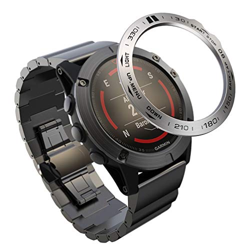 ibasenice Bisel Compatible Garmin Fenix 5X/Fenix 5X Plus Bezel Ring - Reloj Anti Arañazos Carcasa de Reloj Funda Protectora Reloj Elegante Marco Reloj Accesorios