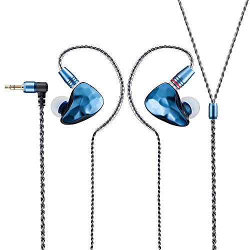 Ikko OH1 Meteor in-ear earphones ,sound quality transparent stereo and rich bass effect 2-pin interchangeable wire design, comfortable and light metal shell(Starry Blue)…