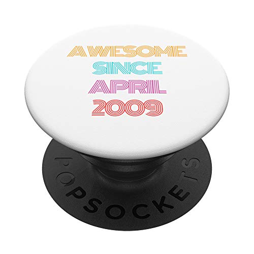 Impresionante desde abril de 2009 12 ° cumpleaños Niño niña PopSockets PopGrip: Agarre intercambiable para Teléfonos y Tabletas