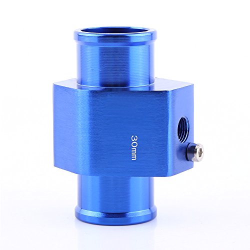Keenso - Adaptador universal de manguito para sensor de temperatura de agua de radiador, aluminio, azul, 26 mm – 40 mm