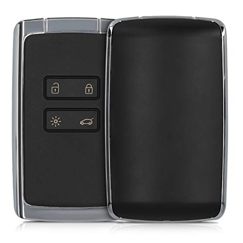 kwmobile Funda Llave Coche Compatible con Renault Llave de Coche Smart Key de 4 Botones - Repuesto plástico Duro para Mando de Auto - Negro