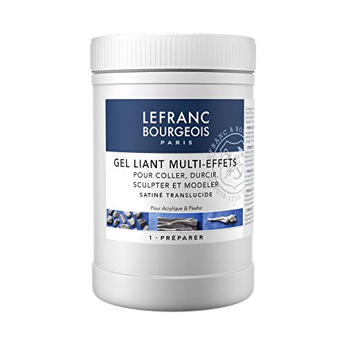Lefranc & Bourgeois gel aglutinante multiefectos, aditivo para acrílico, 500 ml, Transparente, 1 liter topf