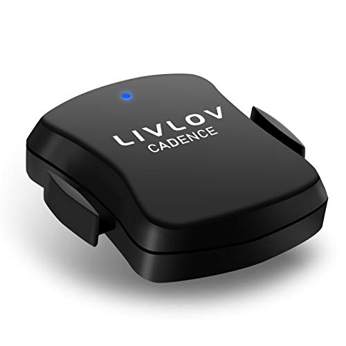 LIVLOV V4 Sensor Cadencia de Ciclismo con Bluetooth & Ant+ Medidor de Cadencia pedaleo de Bicicleta Impermeable IP67 para Wahoo Rouvy Zwift iCardio para iOS, Android