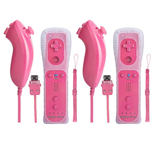 Mando para Wii con mando Nunchuck Remote Motion Plus de color negro, mando 2 en 1 Motion Nunchuck integrado con funda de silicona, compatible con Nintendo Wii y Wii U y PC (adaptador de necesidad) Mando para Wii con mando Nunchuck Remote Motion Plus de color negro, mando 2 en 1 Motion Nunchuck integrado con funda de silicona, compatible con Nintendo Wii y Wii U y PC (adaptador de necesidad)