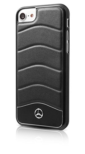 Mercedes-Benz Wave III - Carcasa rígida de Piel para iPhone X, Color Negro