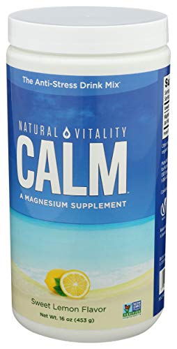 Natural Vitality Calm A Magnesio Suplemento Antiestrés Bebida Mezcla, Limón Dulce 450 g