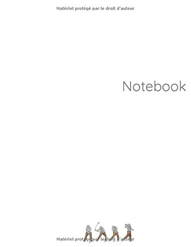 Notbook: : Carnet de notes non lignées Golf - Grand format (8,5 x 11 pouces) - 100 pages - Couverture noire