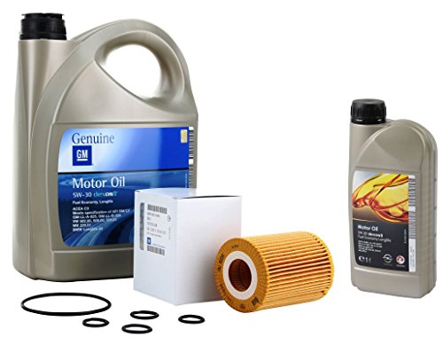 Opel Kit Filtro Aceite Motor GM General Motor Oil 5w30 6 litros Astra J, Corsa D, MERIVA B, Mokka, Zafira B Motores 1.7 CDTi Desde el año 2010 en adelante