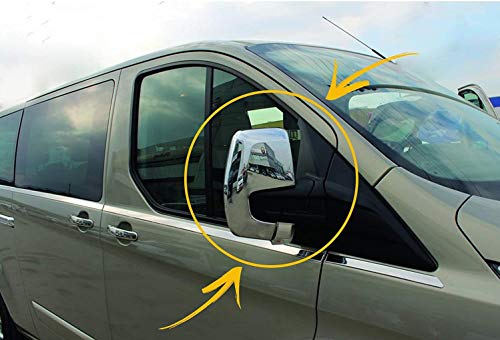 Para Ford Transit Custom Tourneo 2012 UP ABS cromado espejo retrovisor protector plata izquierda y derecha 2 piezas (conducción izquierda)