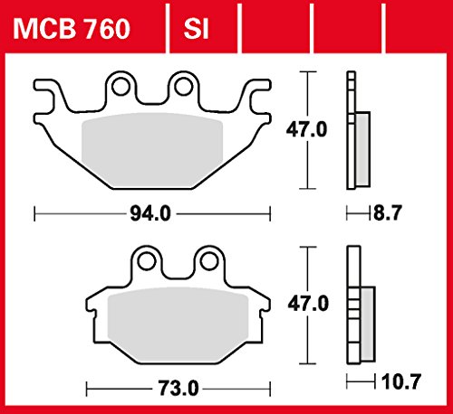 plaquette de freins Lucas MCB760 pour Adly ATV Sport | Adly Cross | Adly S | Adly U | Arctic Cat DVX | CPI XS AC | Kymco KXR Sport | Kymco MXU | Kymco MXU L6 | PGO BR 500 Racer | PGO Bug 500 | Sym QuadLander | Sym Q