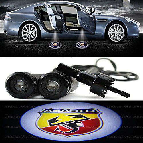 Proyectores LED luz de cortesía para la puerta del coche logo ABARTH - Para FIAT Cinquecento, Grande Punto y Panda