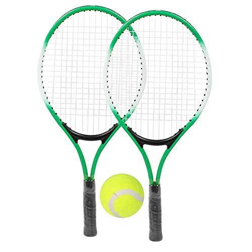 Raqueta de Tenis para niños Raqueta de Tenis de aleación de Hierro Accesorio de Raqueta de práctica para Principiantes con Pelota y Bolsa de Transporte para niños(Verde)