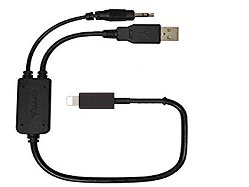 Shine Compatible for BMW Mini Cooper, Aux Adaptador de alimentación de Interfaz de música para Y Cable USB y 3.5 mm Jack AUX Cable para iXs XS MAX XR X 8 7 7 7