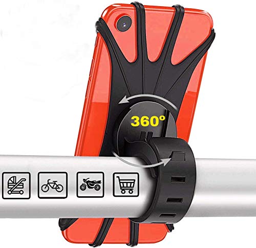 Soporte Movil Bicicleta,Soporte Movil Moto,GPS Universal Rotación 360° Manillar,Soporte Desmontable Moto,Bici,Ajustable Silicona 4.5"-6.5" Soporte Movil Bicicleta,Soporte Movil Moto,GPS Universal Rotación 360° Manillar,Soporte Desmontable Moto,Bici,Ajustable Silicona 4.5"-6.5"