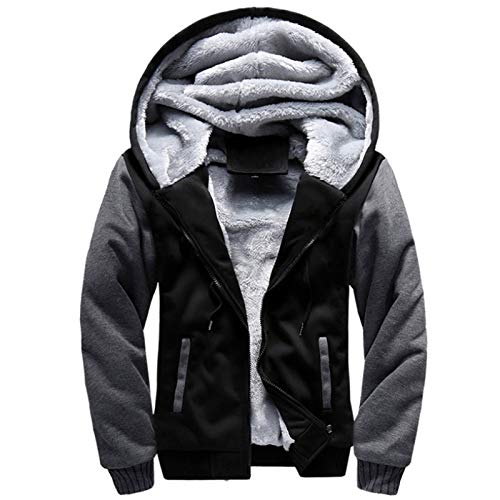 Sudadera De Lana con Capucha para Hombre, Suéter para Hombre, Abrigo De Invierno Y Deportes, con Cremallera para Hombre, Cálido Abrigo De Invierno Estilo Deportivo (A2,4XL)